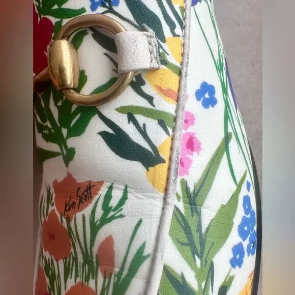 Gucci Ken Scott Jordaan Horsebit Leather Floral Print Loafer Flats EU 36.5 US6.5 - Picture 5 of 10